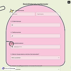 Gesichtsberatungsformular