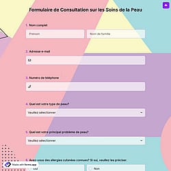 Formulaire de Consultation sur les Soins de la Peau