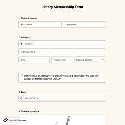 Library Membership Form
