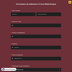 Formulaire de Adhésion À Une Bibliothèque