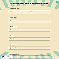 Mitgliedschaftsformular für eine Online-Bibliothek