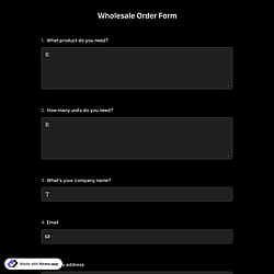 Wholesale Order Form