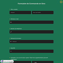 Formulaire de Commande en Gros