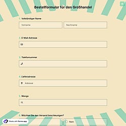 Bestellformular für den Großhandel