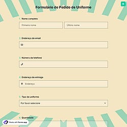 Formulário de Pedido de Uniforme
