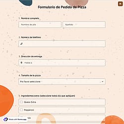 Formulario de Pedido de Pizza