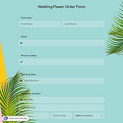 Wedding Flower Order Form