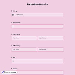 Dating Questionnaire