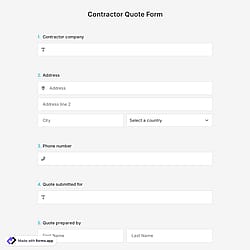 Contractor Quote Form