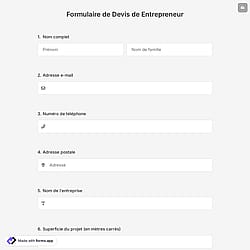 Formulaire de Devis de Entrepreneur