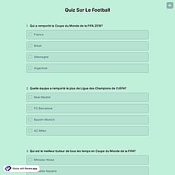 Quiz Sur Le Football