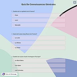 Quiz de Connaissances Générales