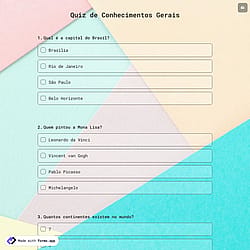 Quiz de Conhecimentos Gerais