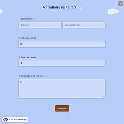 Formulaire de Rédaction
