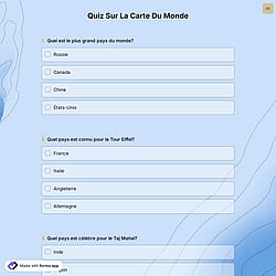 Quiz Sur La Carte Du Monde