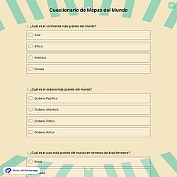 Cuestionario de Mapas del Mundo