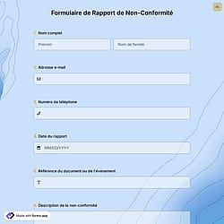 Formulaire de rapport de non-conformité