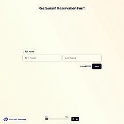Restaurant Reservation Form
