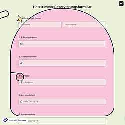 Hotelzimmer Reservierungsformular