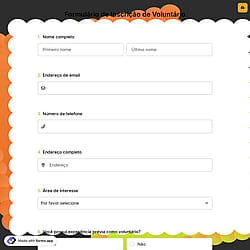 Formulário de Inscrição de Voluntário Online