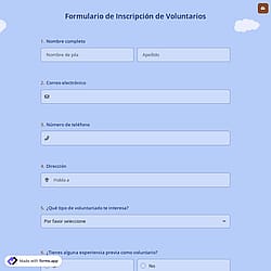 Formulario de Inscripción de Voluntarios