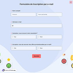 Formulaire de Inscription par e-mail