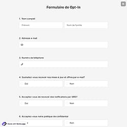 Formulaire d'inscription
