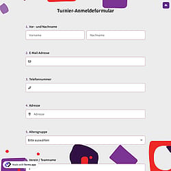 Turnieranmeldeformular