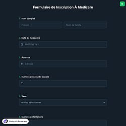 Formulaire de Inscription À Medicare