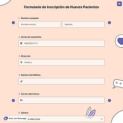 Formulario de Inscripción de Nuevos Pacientes