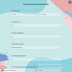 Formulaire de liste d'invités