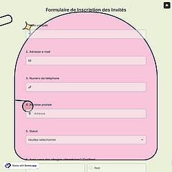 Formulaire de Inscription des Invités