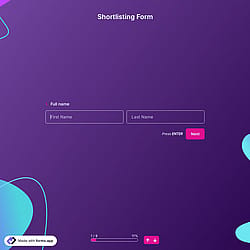 Shortlisting Form