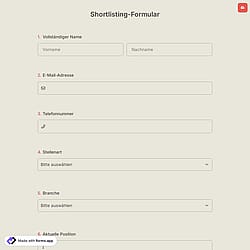 Shortlisting-Formular