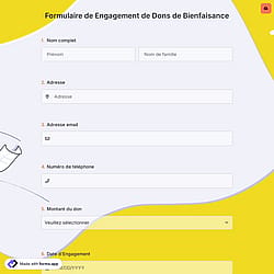 Formulaire de Engagement de Dons de Bienfaisance