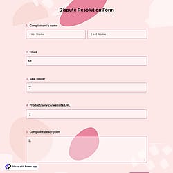 Dispute Resolution Form
