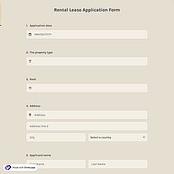 Rental Lease Application Form