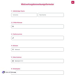 Mietvertragsbewerbungsformular