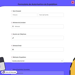 Formulaire de Autorisation de Expédition