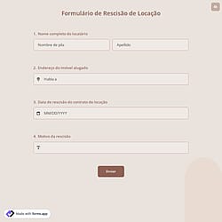 Formulário de Rescisão de Locação