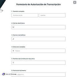 Formulario de Autorización de Transcripción