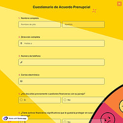 Cuestionario de Acuerdo Prenupcial