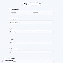 Acting Application Form