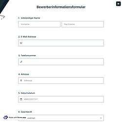 Bewerberinformationsformular