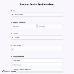 Customer Service Application Form