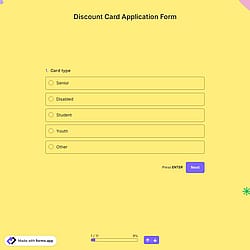 Discount Card Application Form
