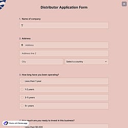 Distributor Application Form