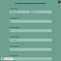Formulário de Candidatura de Distribuidor