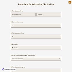 Formulario de Solicitud de Distribuidor