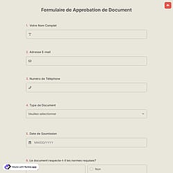 Formulaire de Approbation de Document
